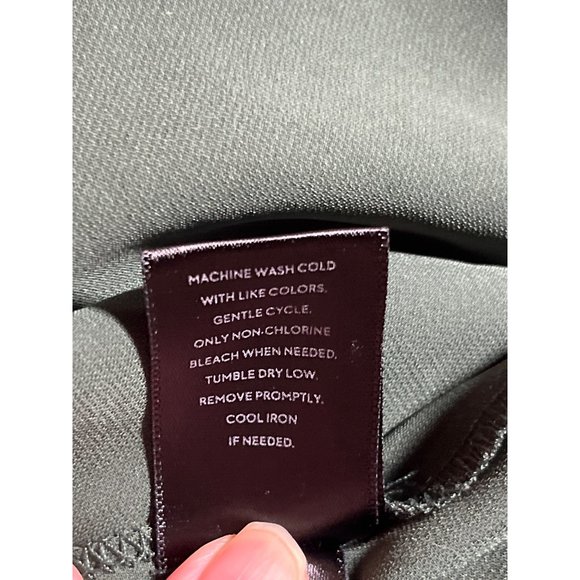 Simply Vera Vera Wang Mock Turtleneck XL Dark Green Sleeveless Chiffon Zip Back - Picture 6 of 7